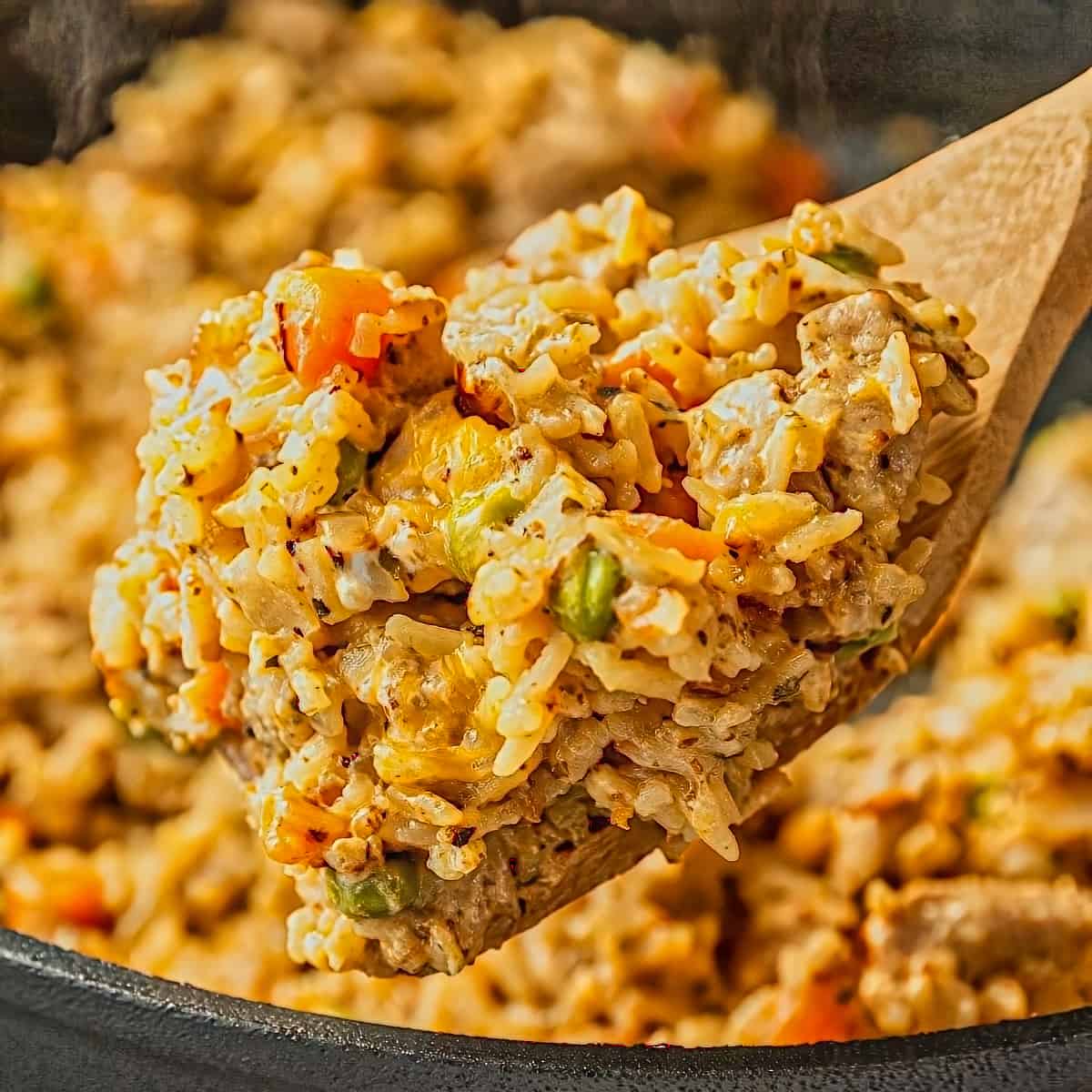 6. Cheesy Pork and Rice Skillet Pork and Rice Recipe