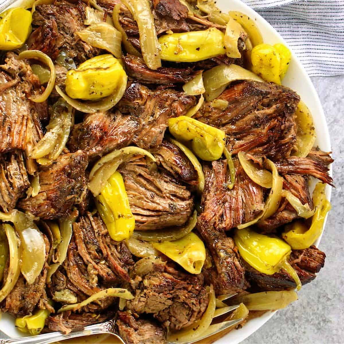 7. Low Carb Slow Cooker Italian Beef - Italian Beef Recipes In Crock Pot