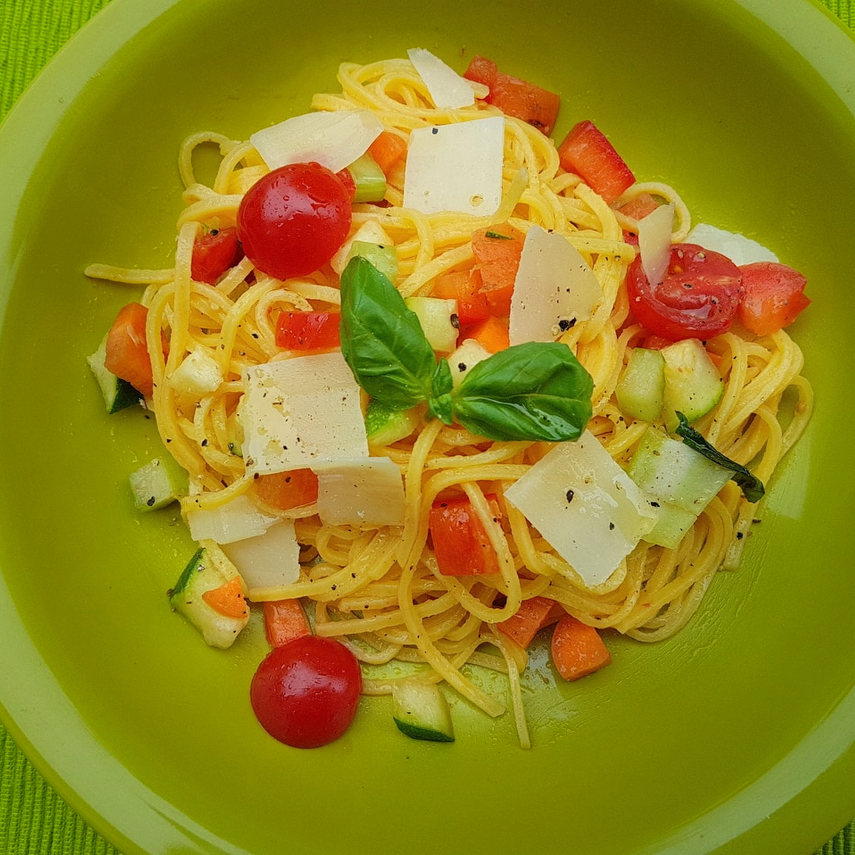 7. Summer Tagliolini Pasta with Marinated Raw Vegetables