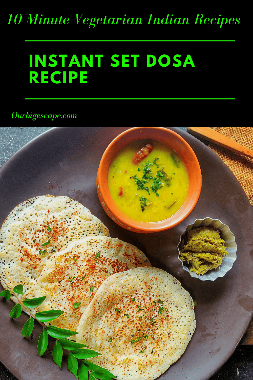 9. Instant Set Dosa Recipe- 10 Minute Vegetarian Indian Recipe