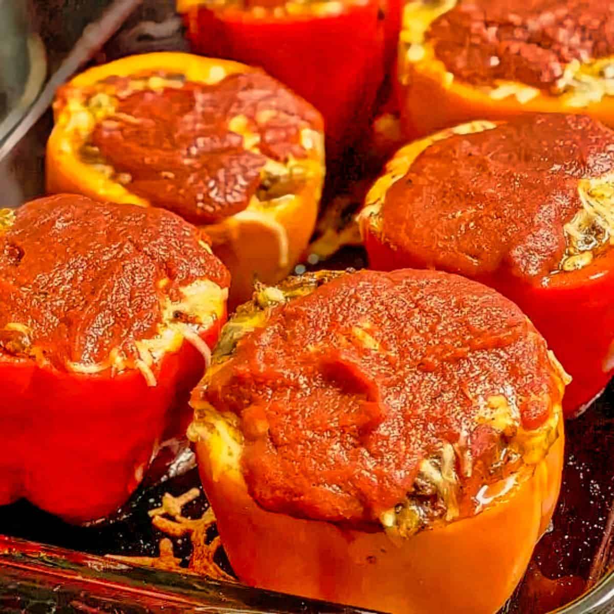 Spanish Chorizo Stuffed Bell Peppers