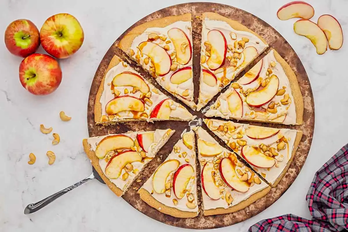 14. Caramel Apple Sugar Cookie Pizza - learn how to make cookie pizza desserts