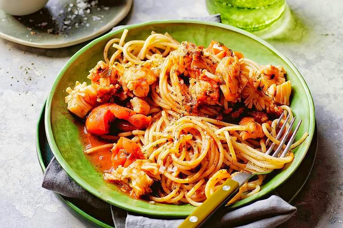 Spaghetti with Lobster - Gabon Food
