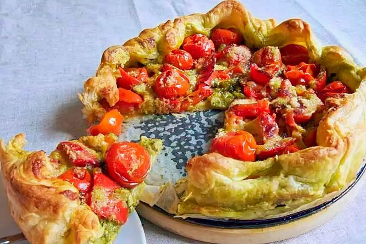 20. Rustic Pesto Tomato Tart