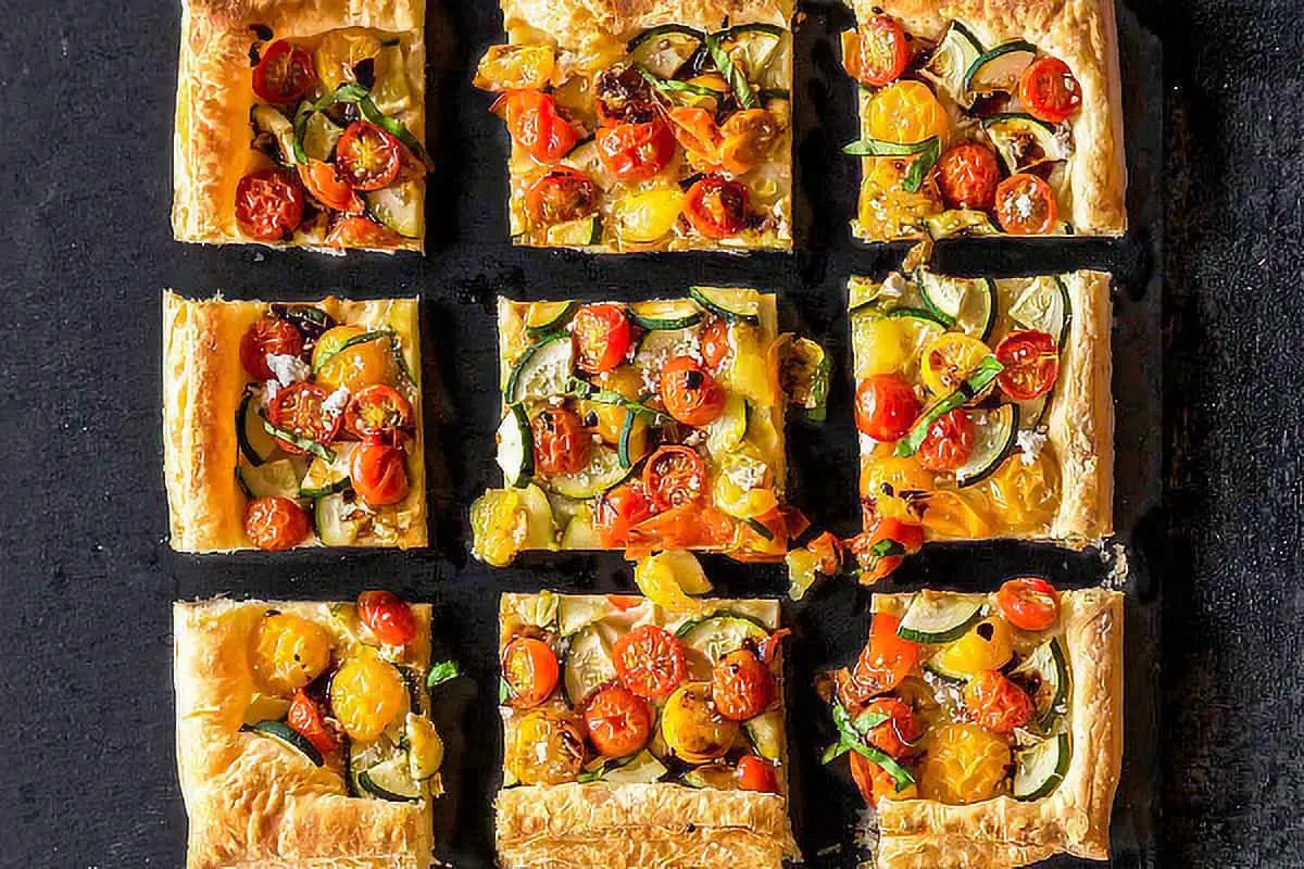 24. Zucchini Tomato Tart with Balsamic Glaze