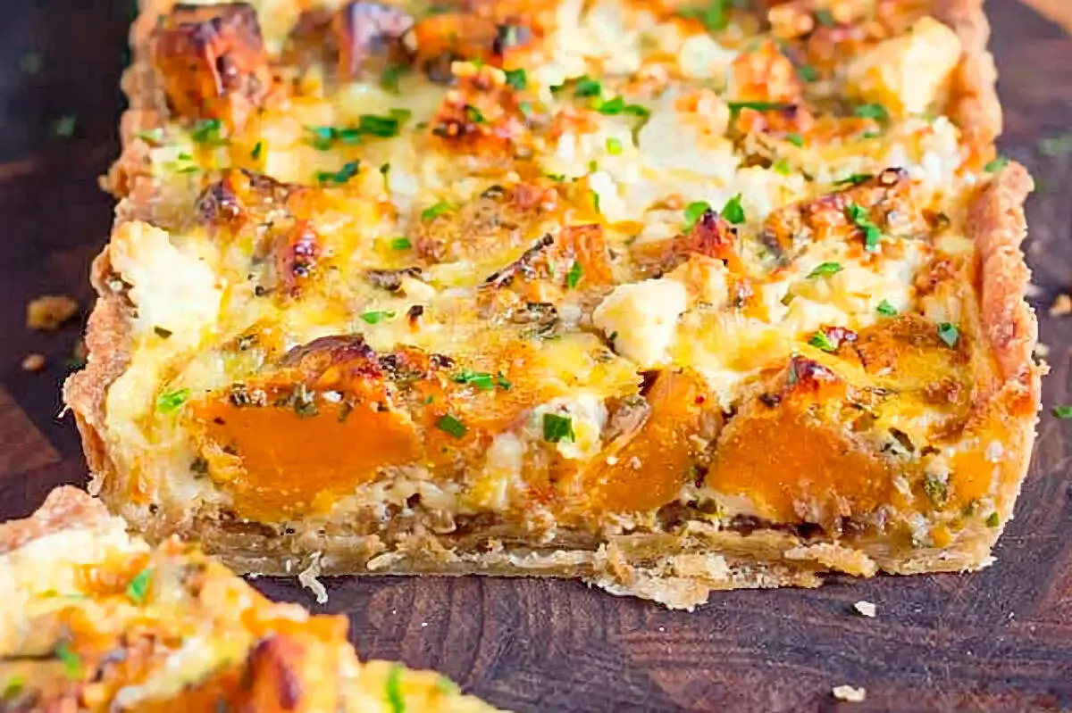 4. Sweet Potato, Feta and Caramelised Onion Tart- vegetable tart recipes