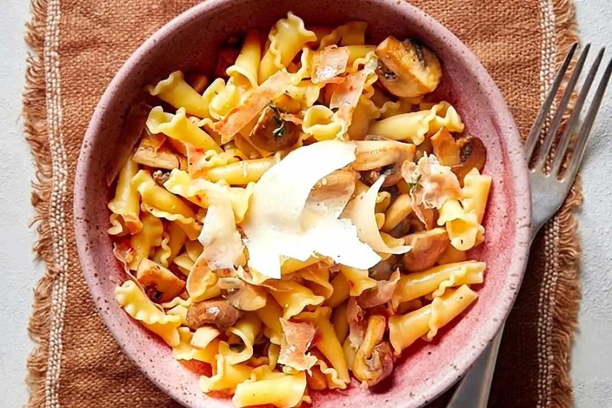 6. Caramelized Mushroom Pasta with Crispy Prosciutto - self rising flour recipes