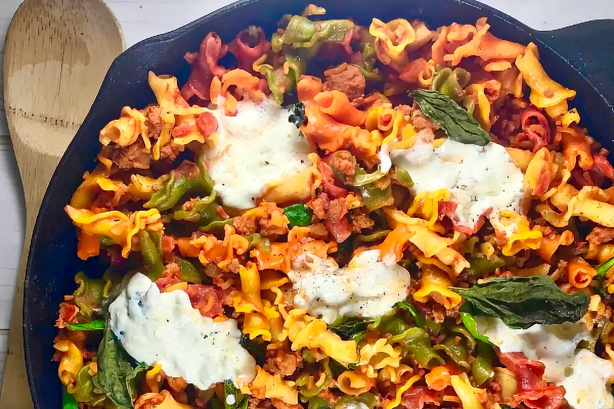 8. Campanelle Pasta with Burrata Cheese and Spinach - self rising flour recipe
