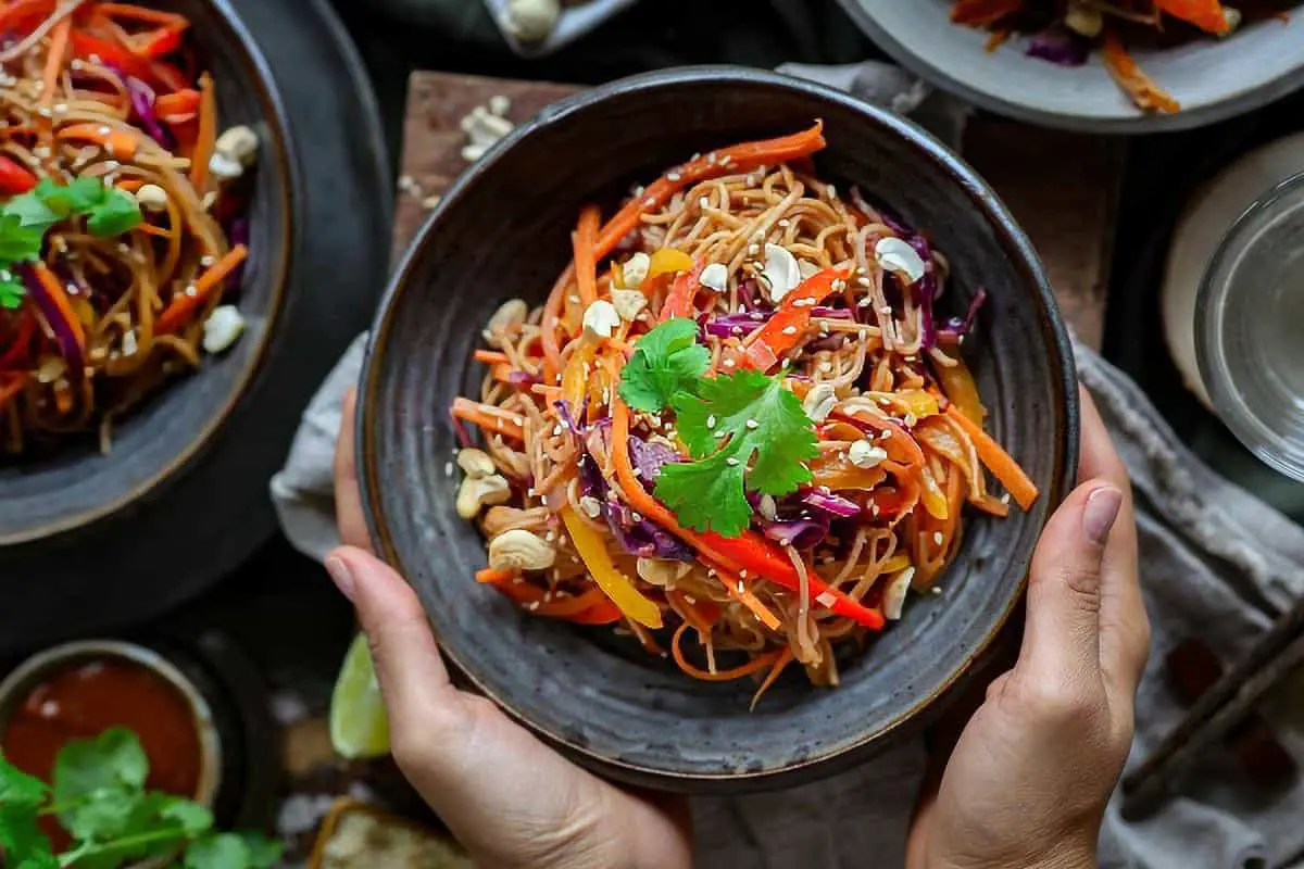 9. Vegetable Noodle Stir-Fry with Peanut Lime Sauce - Vegan stir fry recipe