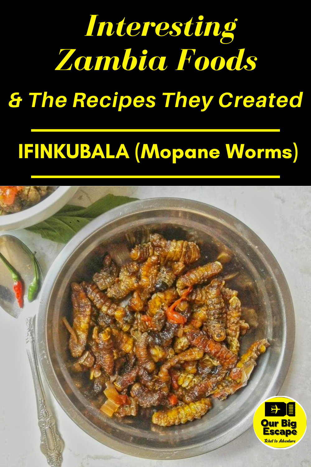 Ifinkubala (Mopane Worms) - 14 Interesting Zambia Foods & The Recipes They Created