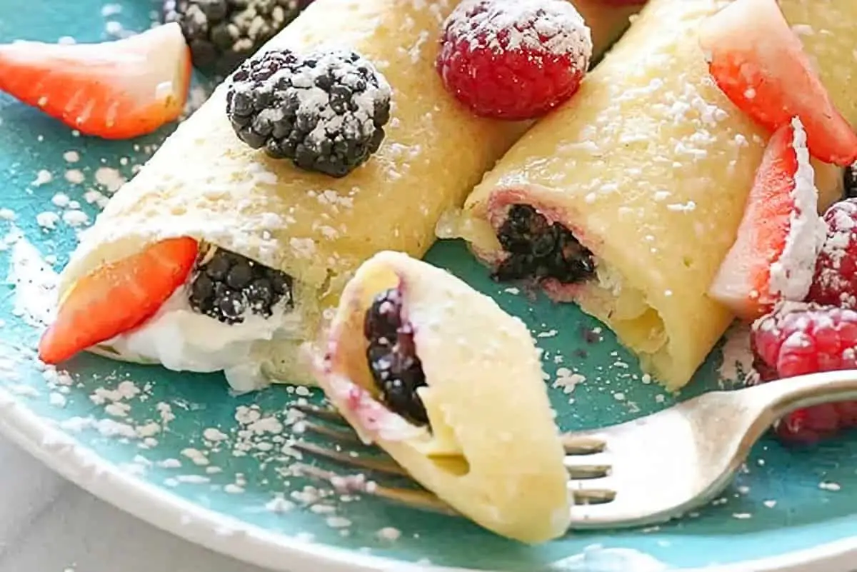 15. Czech Crepes with Berries and Cream