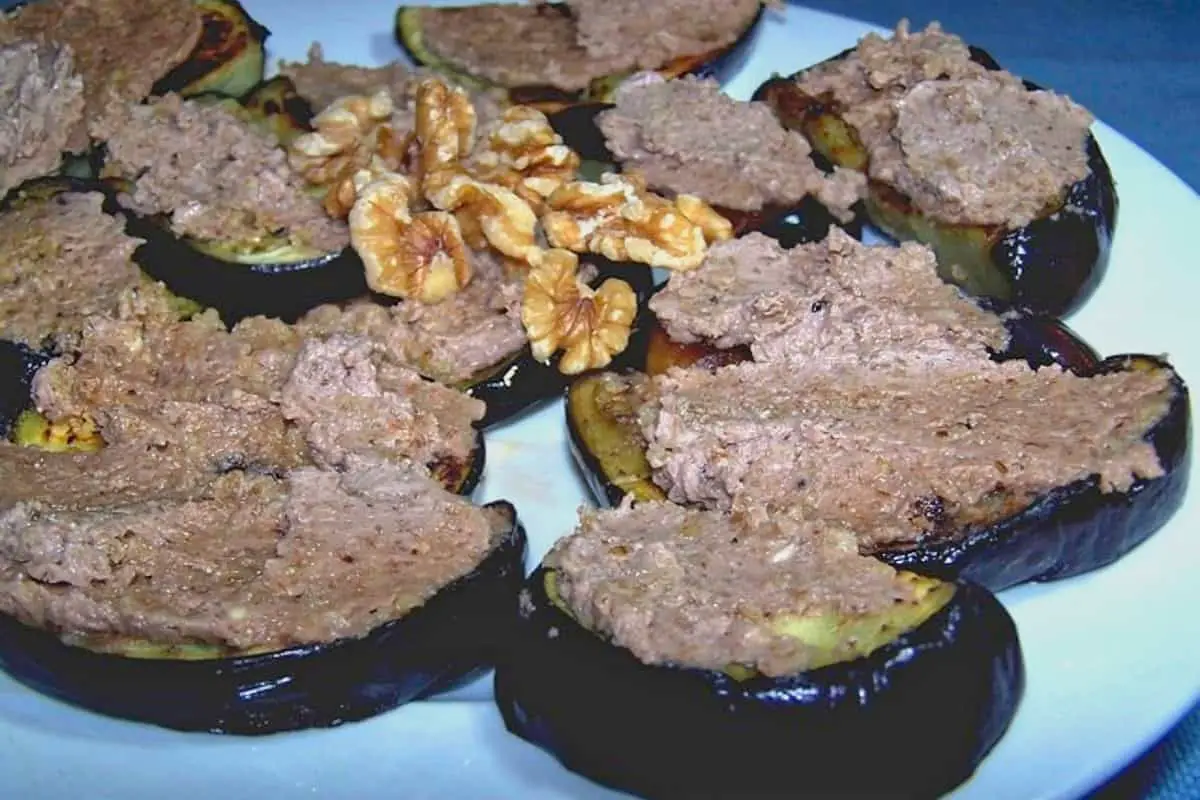 4. Eggplant with Garlic and Walnut Sauce