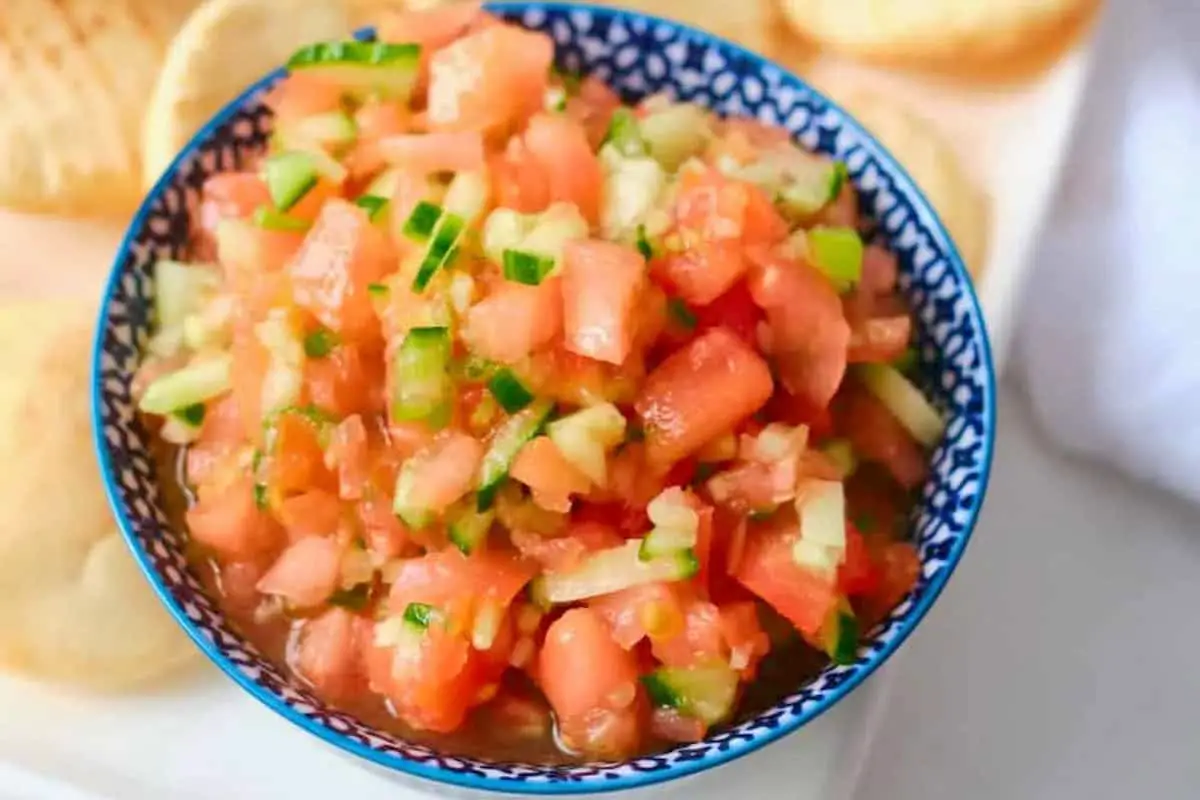 6. Libyan Sharmoula {Tomato and Cucumber Dip}