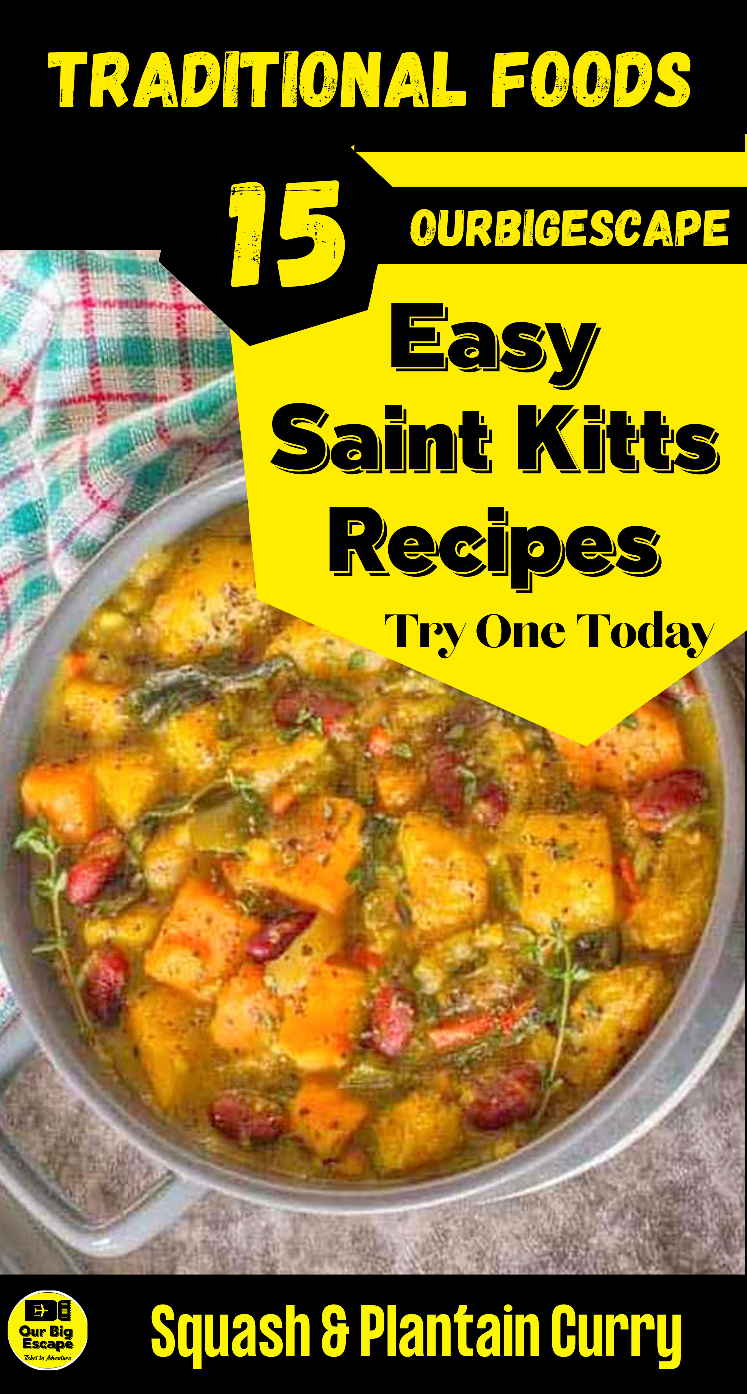 15 Saint Kitts Recipes - Caribbean Squash & Plantain Curry 