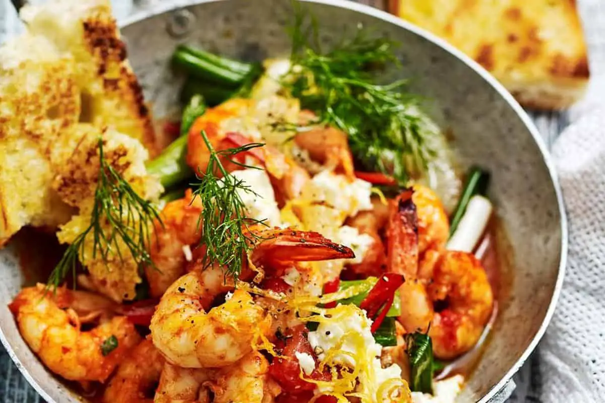 4. Prawns Saganaki