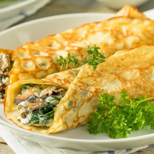 Vegetarian Spinach and Feta Crepes Recipe