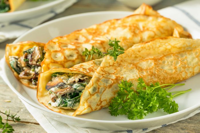 Vegetarian Spinach and Feta Crepes Recipe