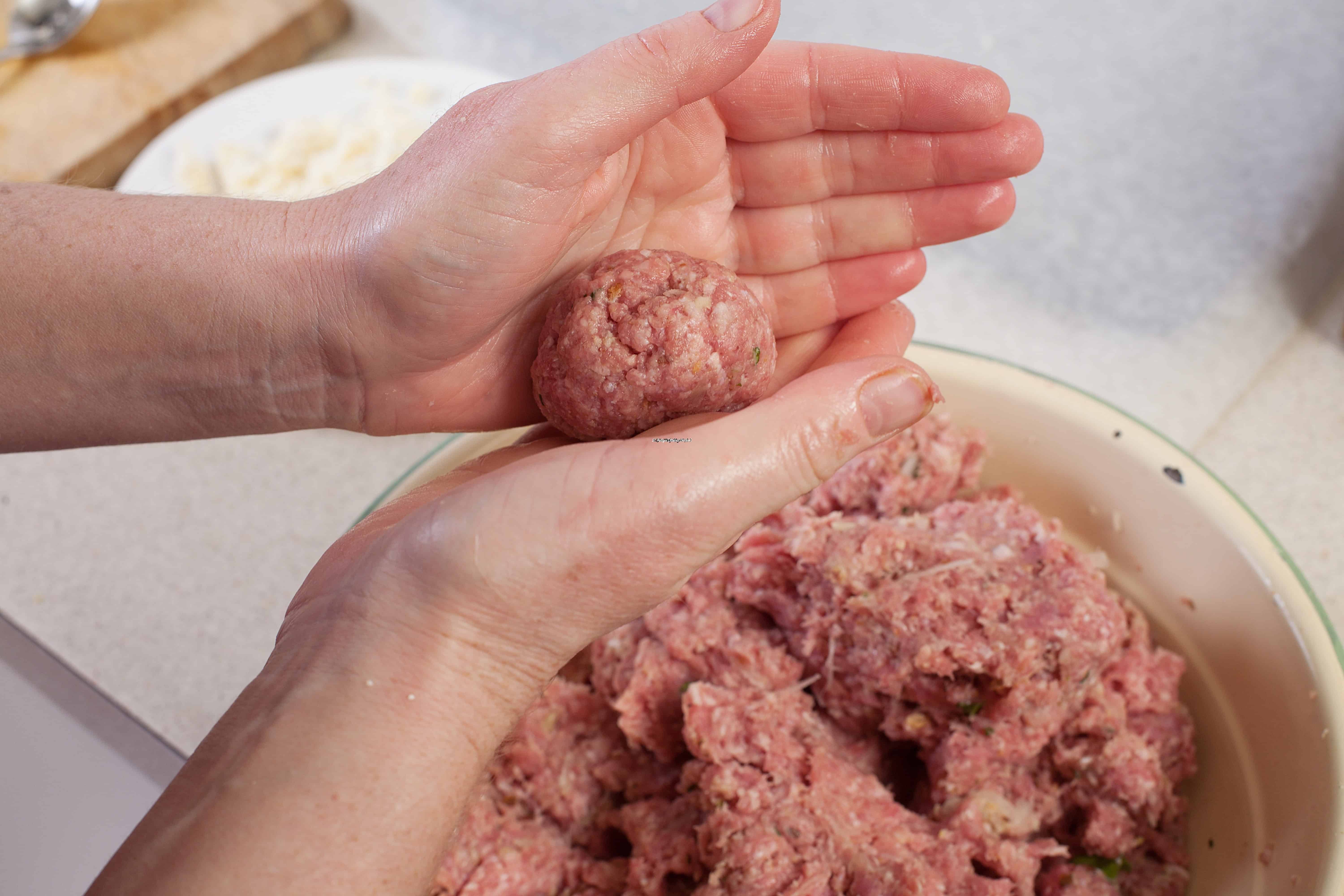 Vietnamese Style Meatballs with Chili Sauce by hand