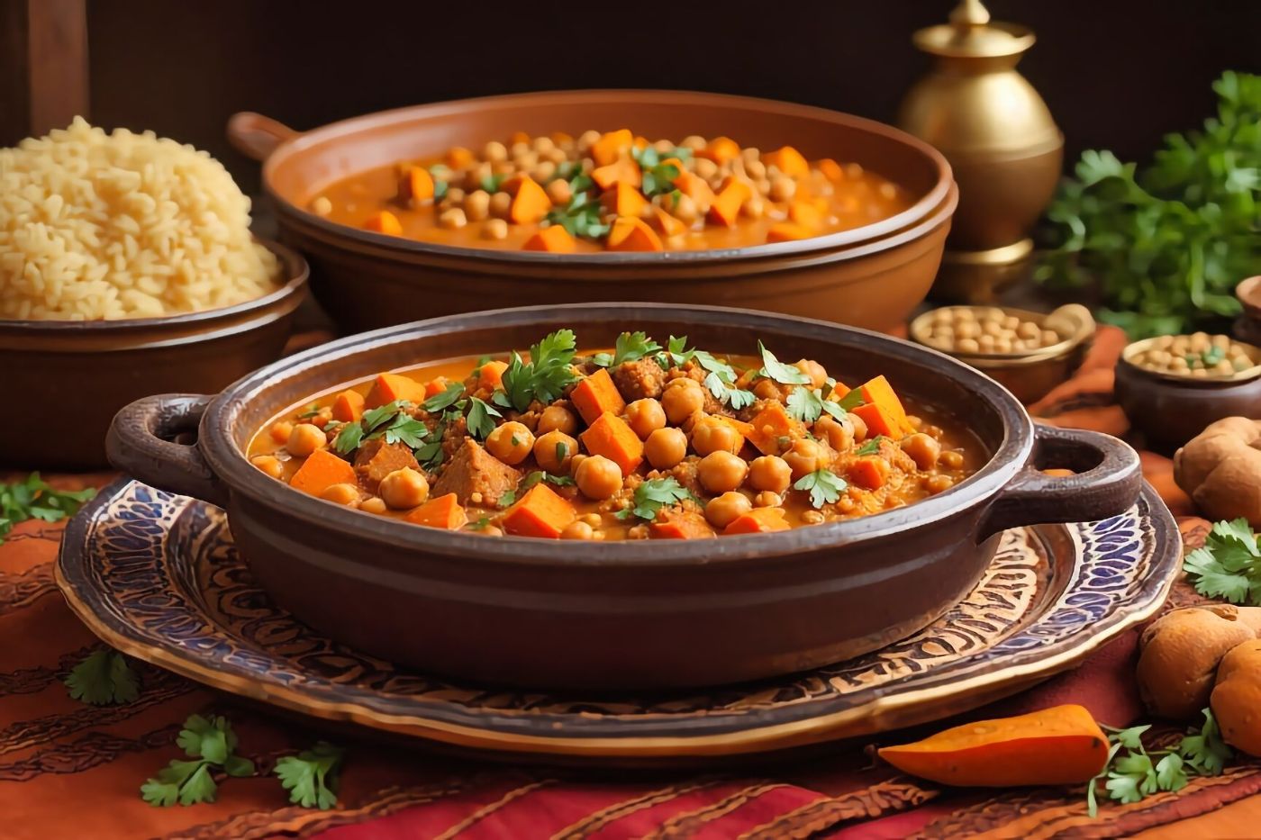Moroccan Stew with Chickpeas and Sweet Potatoes Recipe