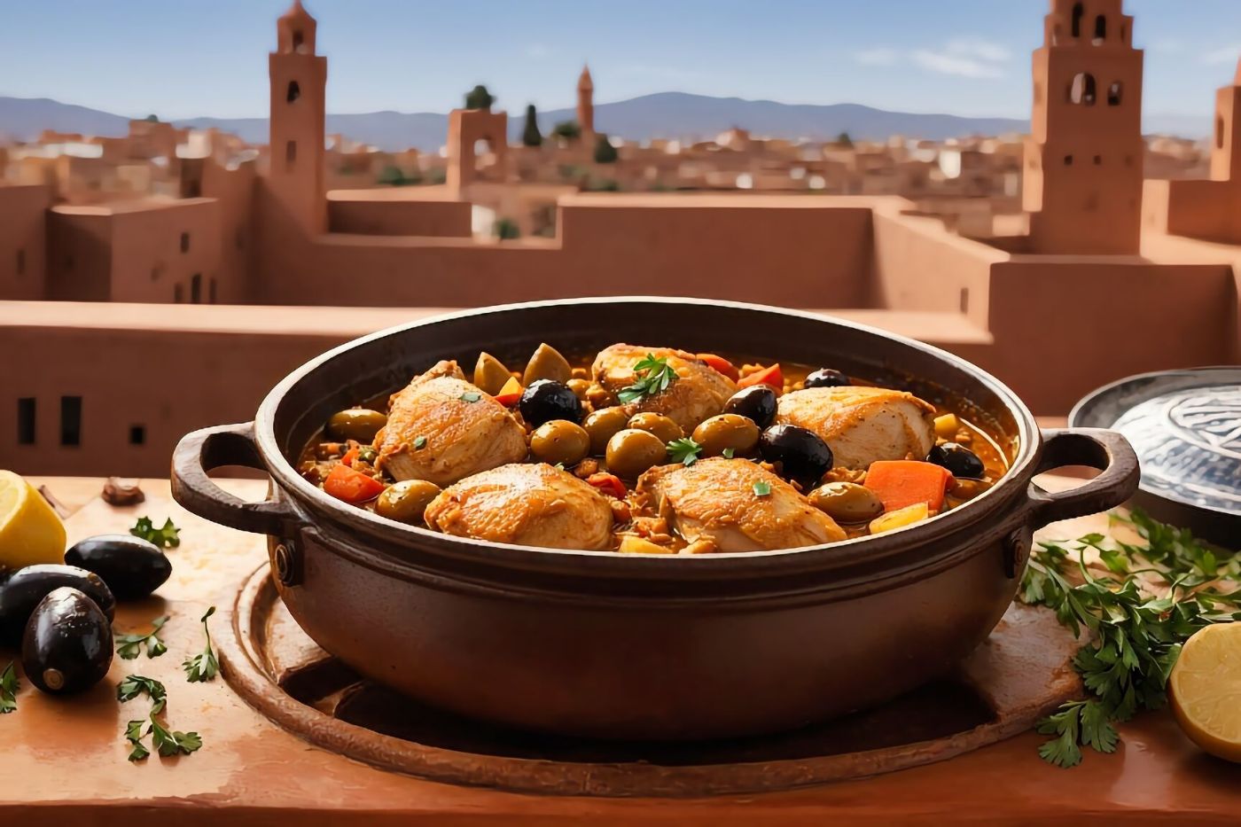 Braised Moroccan Chicken and Olives Recipe