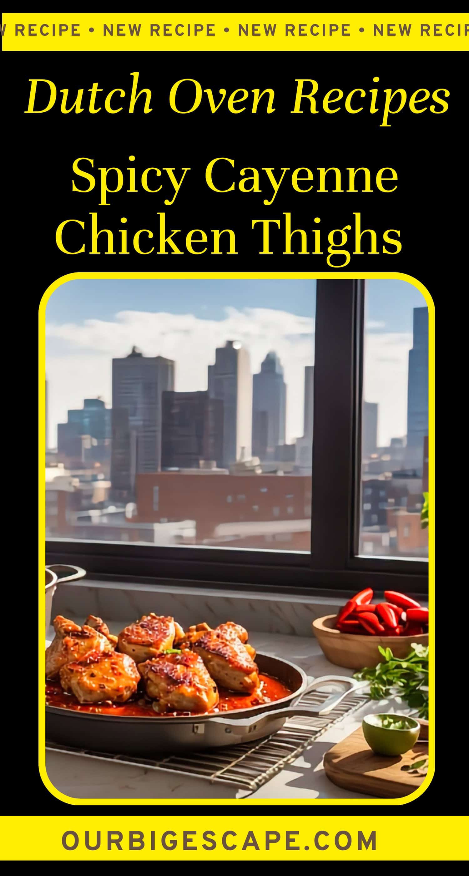 13. Dutch Oven Sweet and Spicy Cayenne Chicken Thighs Recipe