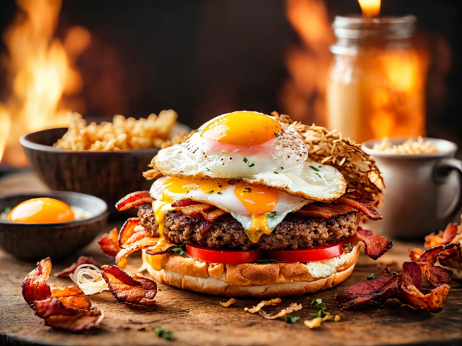 celand Style Burgers AKAs Rocky Sunrise Bacon and Egg Burgers Recipe