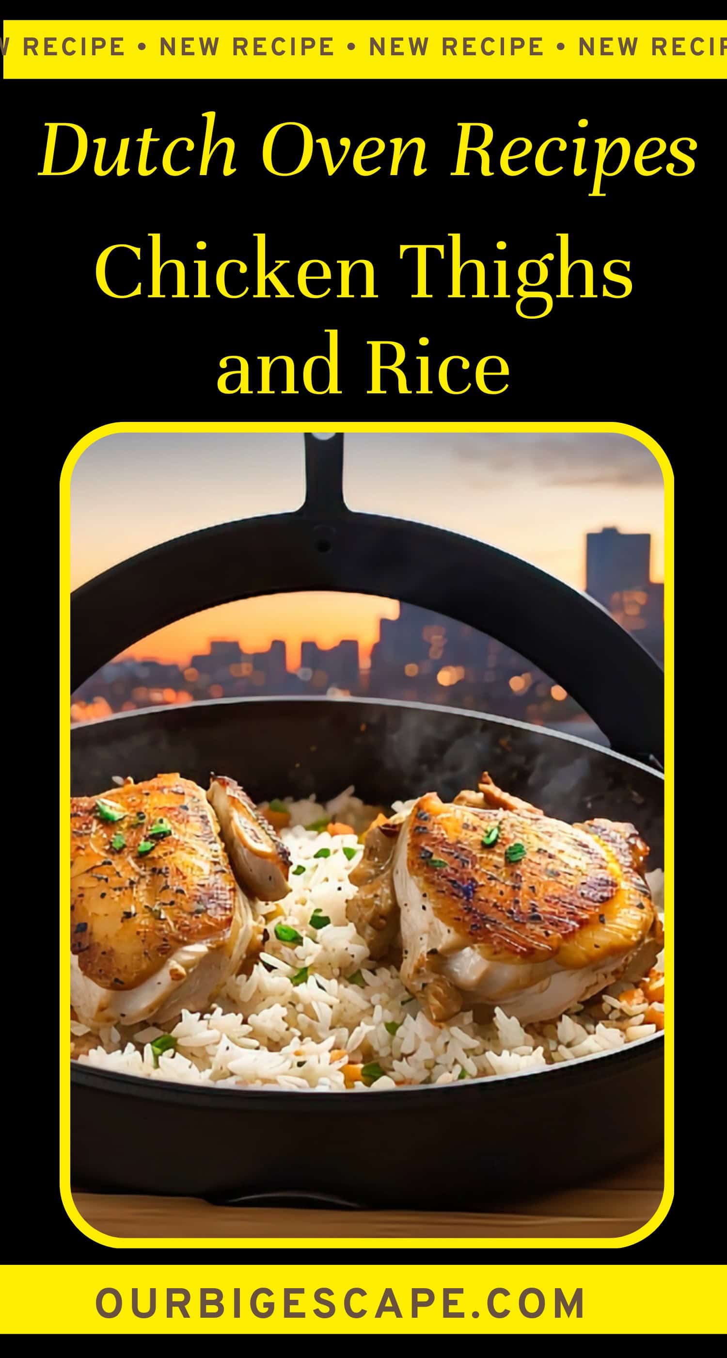 17. Dutch Oven Chicken Thighs and Rice Recipe