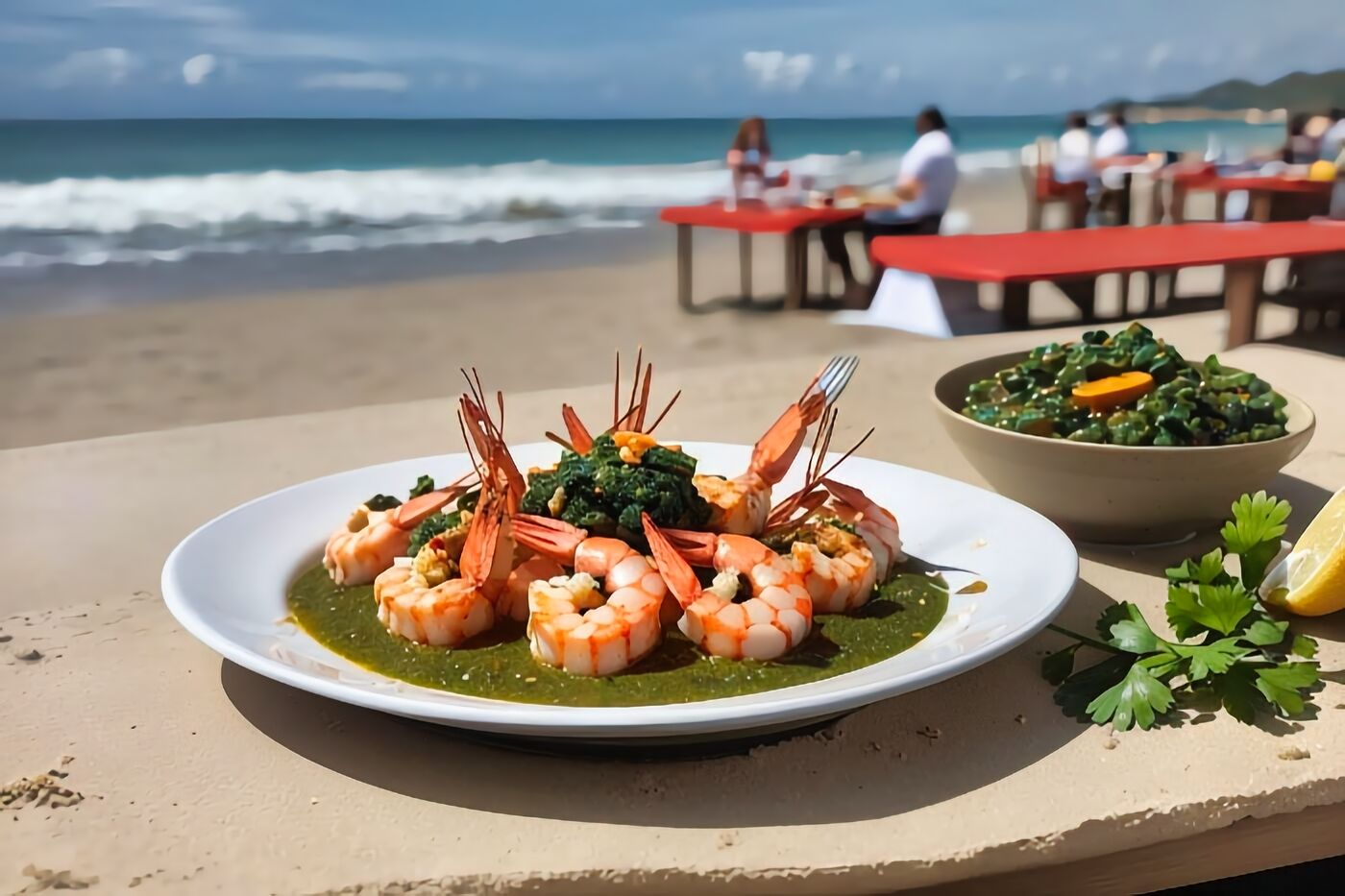 Argentine Red Shrimp With Chimichurri