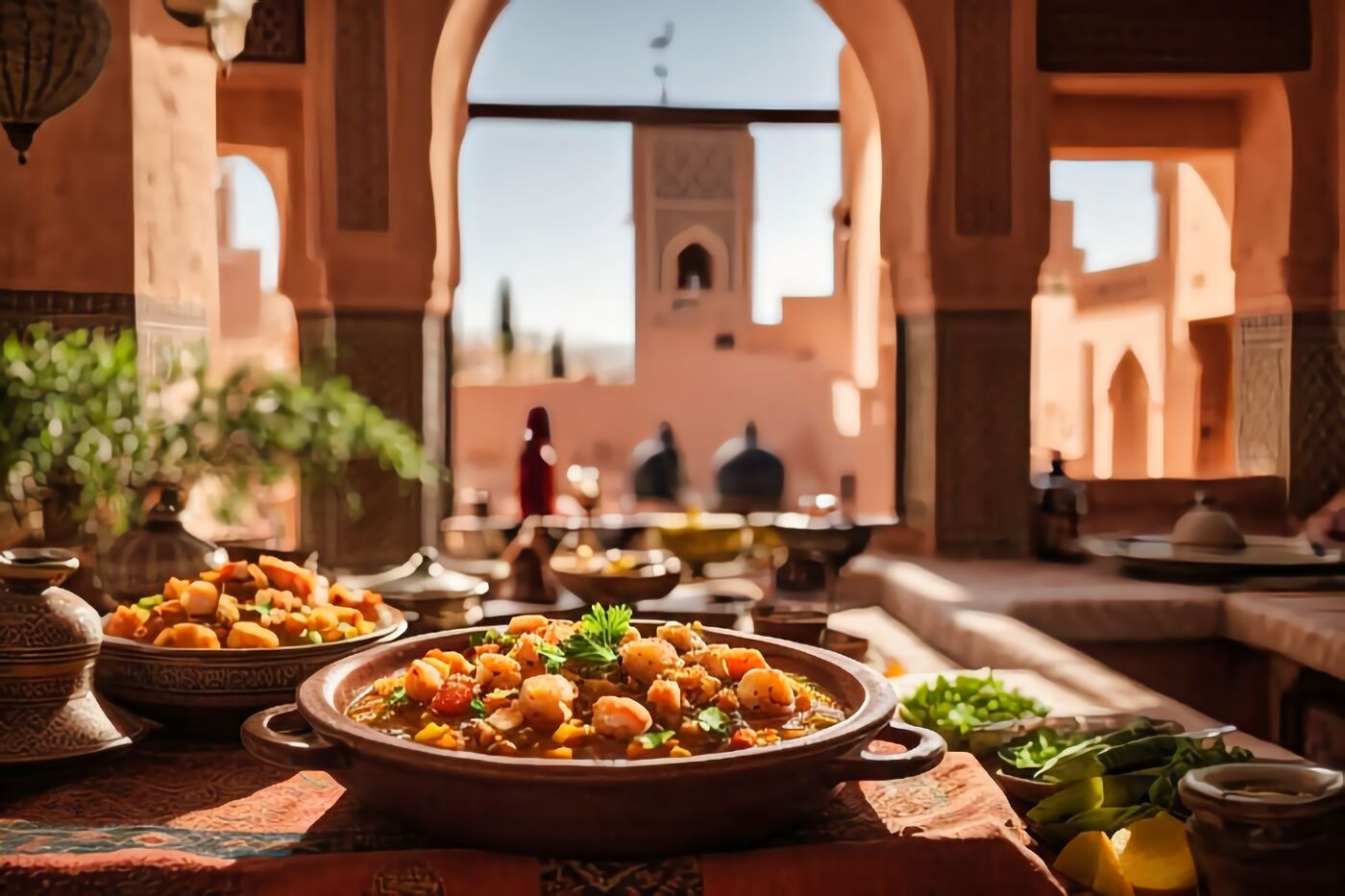 Moroccan Shrimp and Vegetable Tagine with Preserved Lemons