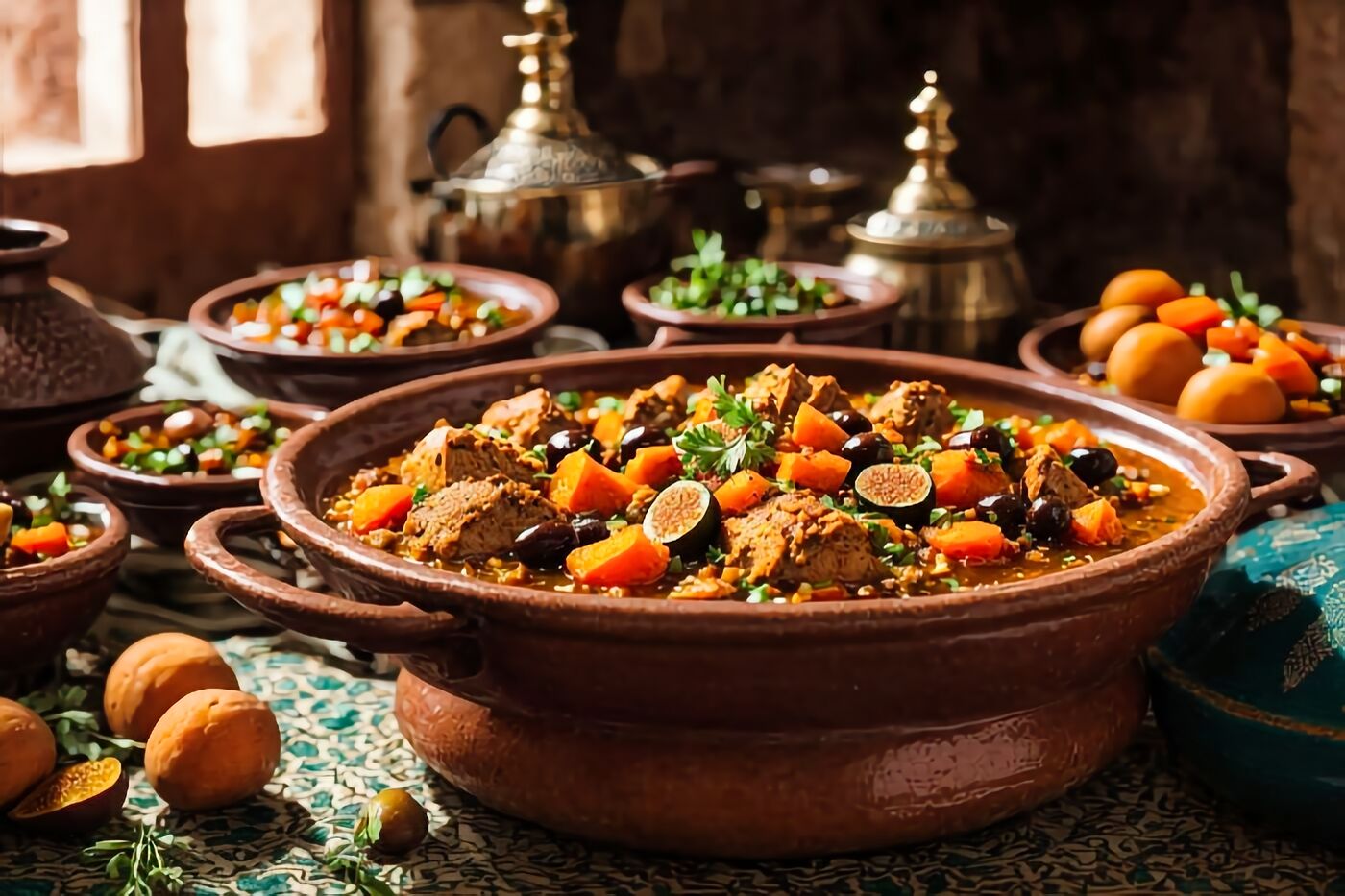 Chicken Tagine with Apricots, Figs, and Olives