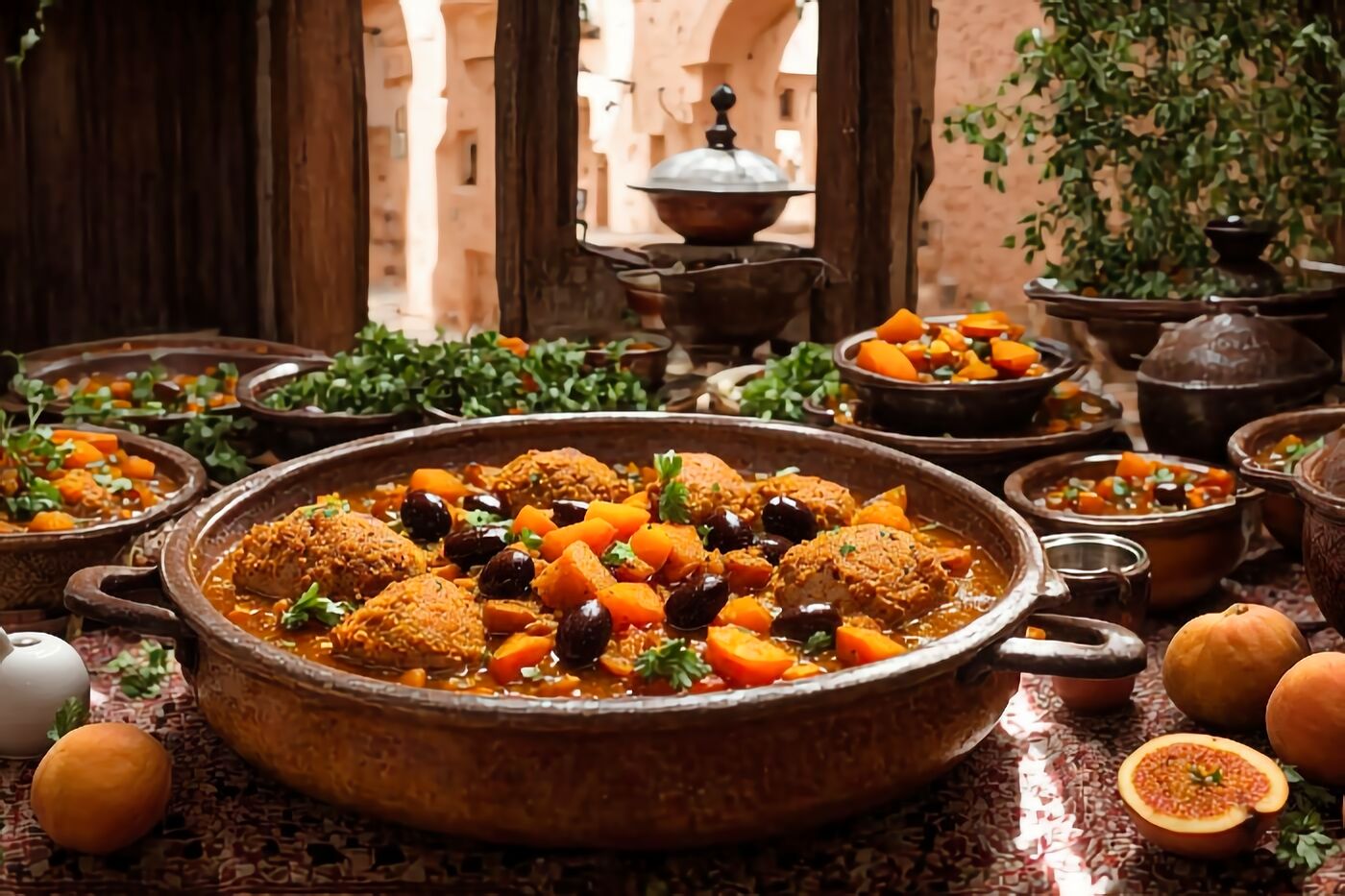 Chicken Tagine with Apricots, Figs, and Olives