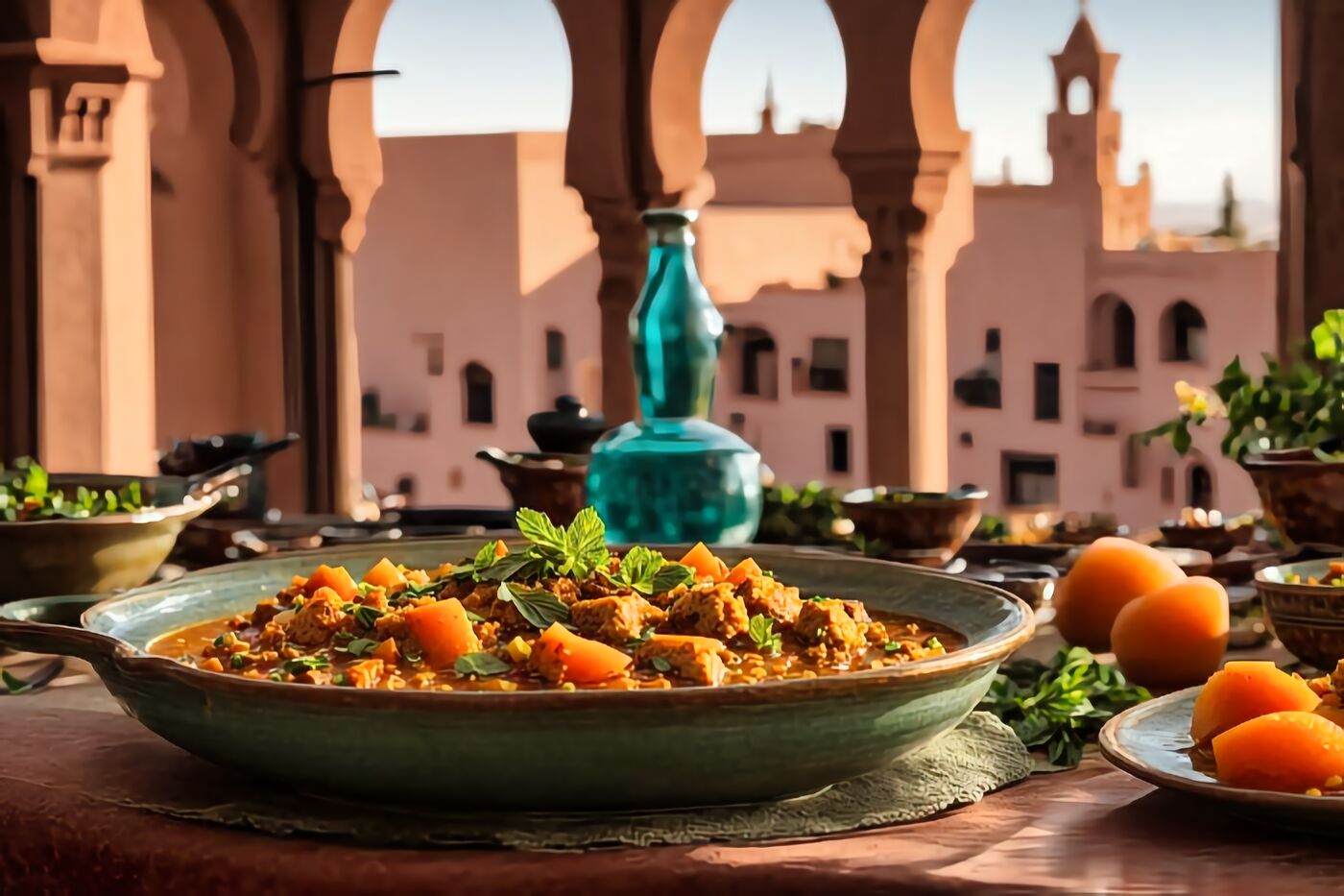 Apricot Chicken Tagine with Ginger & Mint