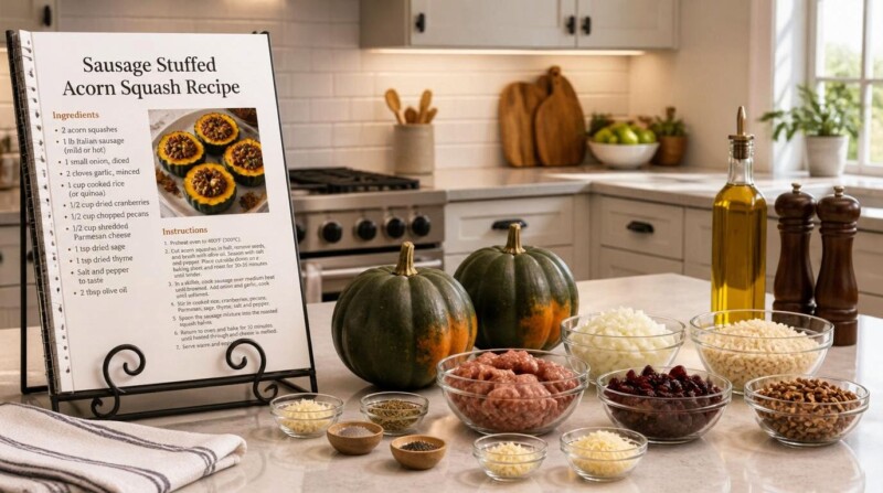 Sausage Stuffed Acorn Squash Recipe