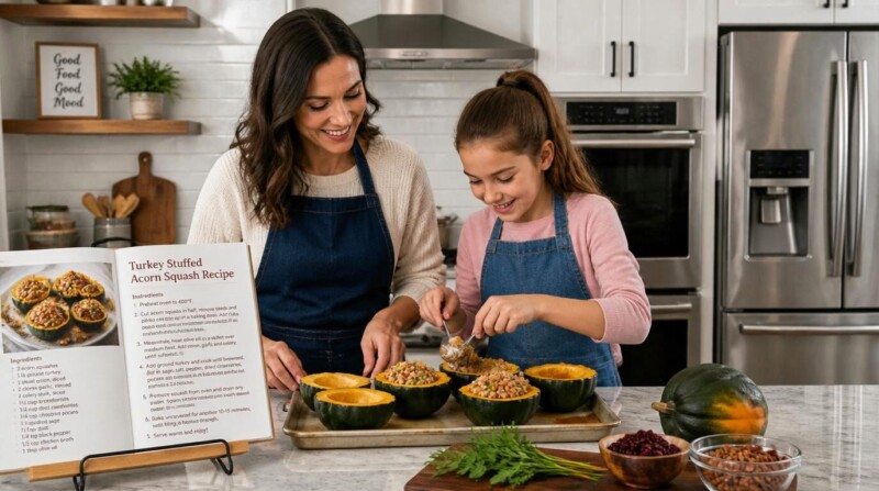 Turkey Stuffed Acorn Squash Recipe