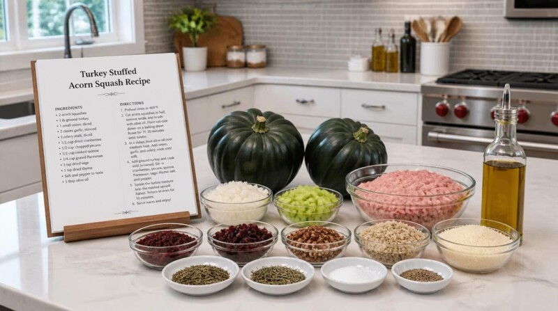 Turkey Stuffed Acorn Squash Recipe