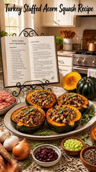 Turkey Stuffed Acorn Squash Recipe